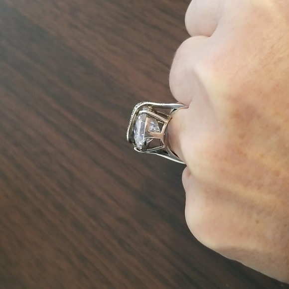 Ring CZ silver and hematite ring - Picture 6 of 10